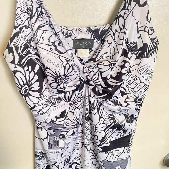 Vintage olian comic print top with adjustable straps - Picture 5 of 9